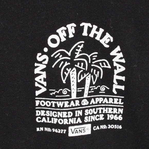 Vans T-shirt Men's Casual Black Long Sleeve Crewneck Big Logo Graphic Size L - Picture 5 of 9